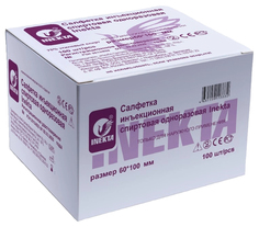 Салфетка спиртовая, для инъекций, 60x100мм 100шт INEKTA, 2шт
