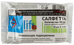 Салфетка марлевая стерильная NEW LIFE комплект 20 шт, 2 слоя, 16х14 см, п139526, 4шт