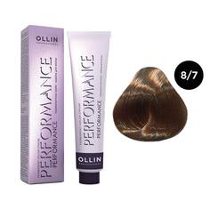 Краска для волос Ollin Professional Permanent Color 8/7 Светло-русый коричневый 60 мл