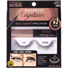 Набор магнитных накладных ресниц и подводки Kiss Lure Magnetic Eyeliner Kit KMEK01