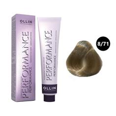 Краска для волос Ollin Professional 8/71 светло-русый коричнево-пепельный, 60 мл