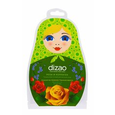 Маска для лица Пузырьковая очищающая РОЗА и КОЛЛАГЕН (зеленая матрешка) Dizao