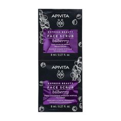 Скраб-эксфолиант для лица Apivita Express Beauty Bilberry Черника саше 2x8 мл