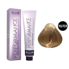 Краска для волос Ollin Professional 10/03 светлый блондин прозрачно-золотистый, 60 мл