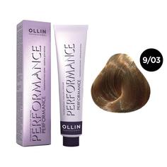 Краска для волос Ollin Professional Performance 9/03 Блондин прозрачно-золотистый 60 мл