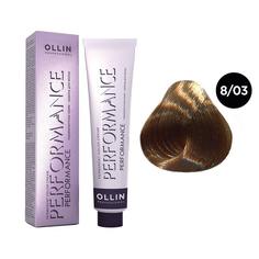 Краска для волос Ollin Professional 8/03 светло-русый прозрачно-золотистый, 60 мл