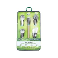 Кисти для макияжа EcoTools Interchangeables Wake Up And Glow Brush Set, набор, 5 шт.