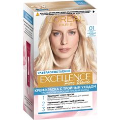 Крем-краска для волос LOreal Paris Excellence, 01 осветляющий русый, натуральный, 176 мл