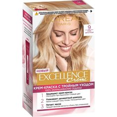 Крем-краска для волос LOreal Paris Excellence, 9 очень светло-русый, 176 мл