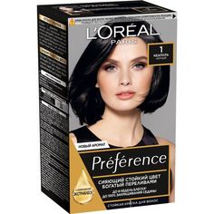 Краска для волос LOreal Paris Preference, 1 неаполь, чёрный, 174 мл