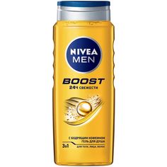 Гель для душа Nivea Men boost 3в1 Заряжает энергией +кофеин 500мл