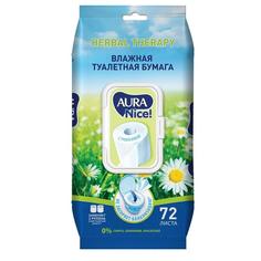 Бумага туалетная влажная Aura белая 72 листа 12 уп.
