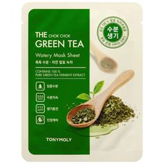 Маска для лица Tony Moly The Chok Chok Greentea Watery Mask Sheet с зелёным чаем, 20 г