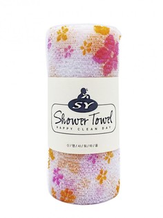 Мочалка-полотенце ShinYoung Shower Towel Happy clean day Orange Цветочек, массажная