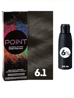 Крем-краска для волос POINT 6.1 100мл + 6% оксигент 100мл