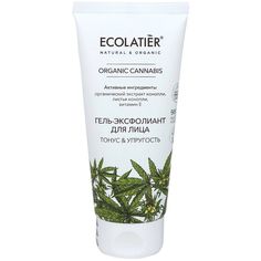 Гель-эксфолиант для лица Green Organic Cannabis, ECOLATIER, 100 мл