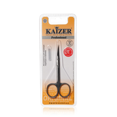 Ножницы маникюрные Kaizer, закругленные, серебро, ручная алмазная заточка Kaiser