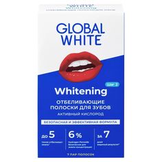 Пластина для отбеливания зубов Global White Teeth Whitening Strips Express