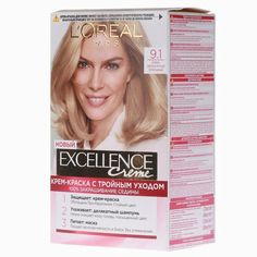 Крем-краска для волос LOreal Paris Excellence, 9.1 очень светло-русый пепельный, 192 мл