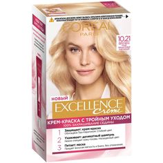 Крем-краска для волос LOreal Paris Excellence, 10.21 светло-русый, перламутровый, 176 мл