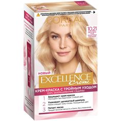 Крем-краска для волос LOreal Paris Excellence, 10.21 светло-русый, перламутровый, 176 мл