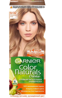 Garnier Color Naturals 9.132 Натуральный блонд (блондин), стойкая крем краска для волос, 1