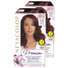 Стойкая крем-краска для волос Neva Premium 5.66 Рубиново-красный 2шт Нева