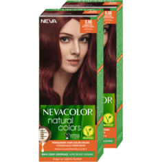 Стойкая крем-краска для волос Neva Natural Colors 6.66 Магическое красное дерево 2шт Нева