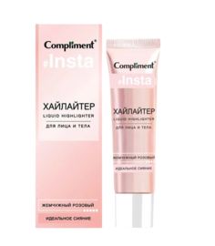 Compliment Хайлайтер для лица и тела жемчужный розовый, 35мл
