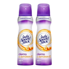 Комплект Дезодорант-спрей Lady Speed Stick Derma Витамин Е 150 мл х 2 шт