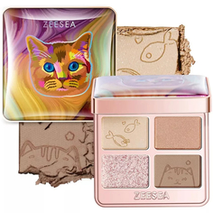Тени для век Zeesea Tipsy Kitty Eyeshadow Quad 01, 3,5 г