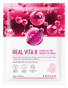 Enough Тканевая маска с витаминами Real vita 8 complex PRO bright up mask, 1 шт