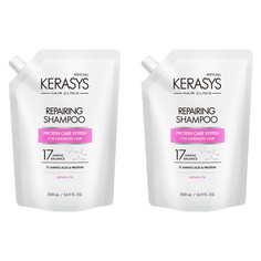 Шампунь Kerasys Repairing восстанавливающий, для поврежденных и секущихся волос, 2х500 мл