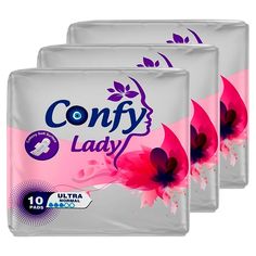 Гигиенические прокладки Confy Lady Ultra Normal женские, 3 упаковки по 10 шт