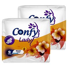 Гигиенические прокладки Confy Lady Maxi Long женские, 2 упаковки по 9 шт