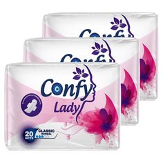 Гигиенические прокладки Confy Lady Classic Norma Eco женские, 3 упаковки по 20 шт