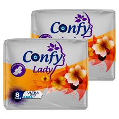 Гигиенические прокладки Confy Lady Ultra Long женские, 2 упаковки по 8 шт