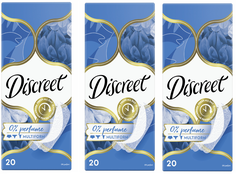 Прокладки ежедневные Discreet Дышащие Air (голубые), 20шт, 3 пачки