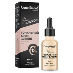 Тональный крем-флюид Compliment Skin Illusion SPF15 тон 010 светло-бежевый