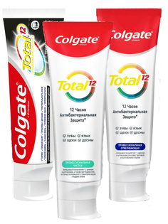 Зубная паста Colgate Глубокое очищение, Профессиональная Чистка, Отбеливание, 75 мл х 3 шт