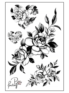 Временные татуировки для тела Paw Factory роза