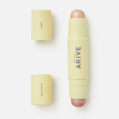 Стик-хайлайтер двойной Arive Makeup Duo Highlighter Stick Soft Matte & Dewy Beige тон 02