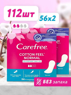 Прокладки Carefree Cotton Feel normal без запаха ежедневные 2 уп по 56 шт