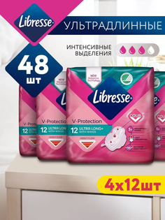 Прокладки женские Libresse V-Protection Ultra Longи 4 уп по 12 шт