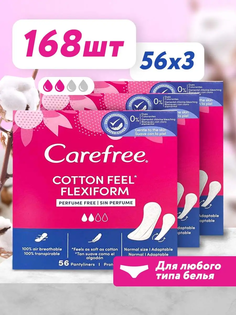Прокладки Carefree Cotton Feel Flexiform без запаха 3 уп по по 56 шт