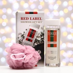 Подарочный набор мужской Red Label: гель для душа 250 мл + мочалка Organell