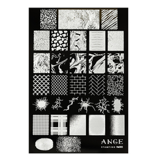 Пластина для стемпинга Ange №005 для декора и дизайна ногтей шкура животных и геометрия