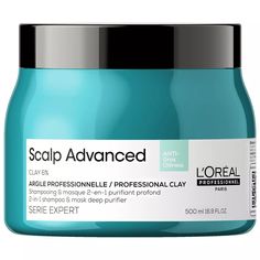 Шампунь-маска 2-в-1 LOreal Professionnel Scalp Advanced для жирной кожи головы, 500 мл