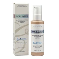 Тональный крем Enough 3 в 1 Collagen Whitening Moisture Foundation SPF15, тон 21, 100 мл