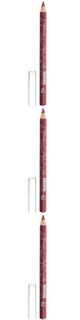Карандаш для губ Luxvisage, тон 62, розово-сливовый, 3 шт